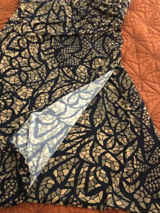 connected apparel Black and Tan Leaf-Pattern Midi Sheath Dress - Picture 6 of 7